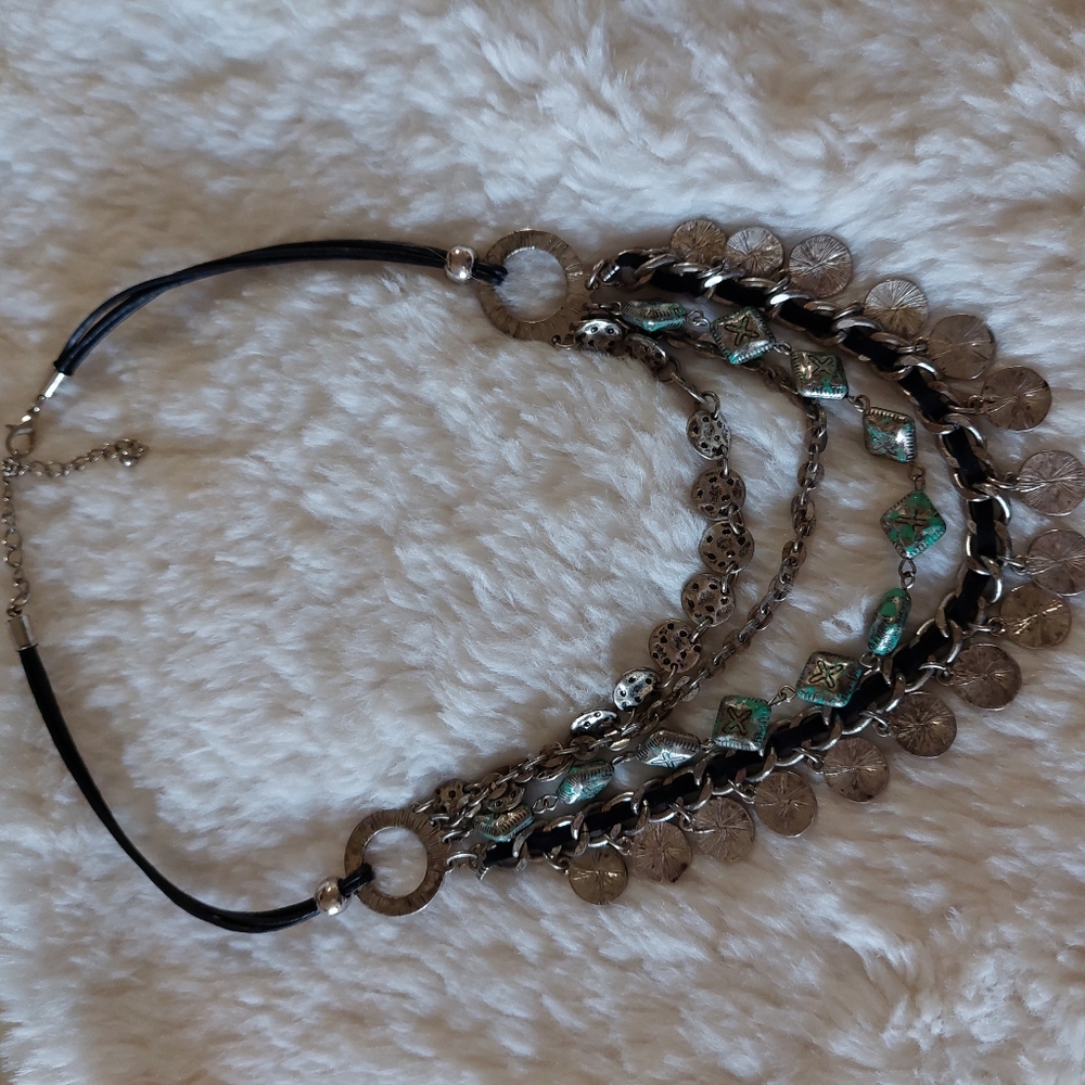 Boho Layered Multi Tiered Chain Draped Necklace - image 6